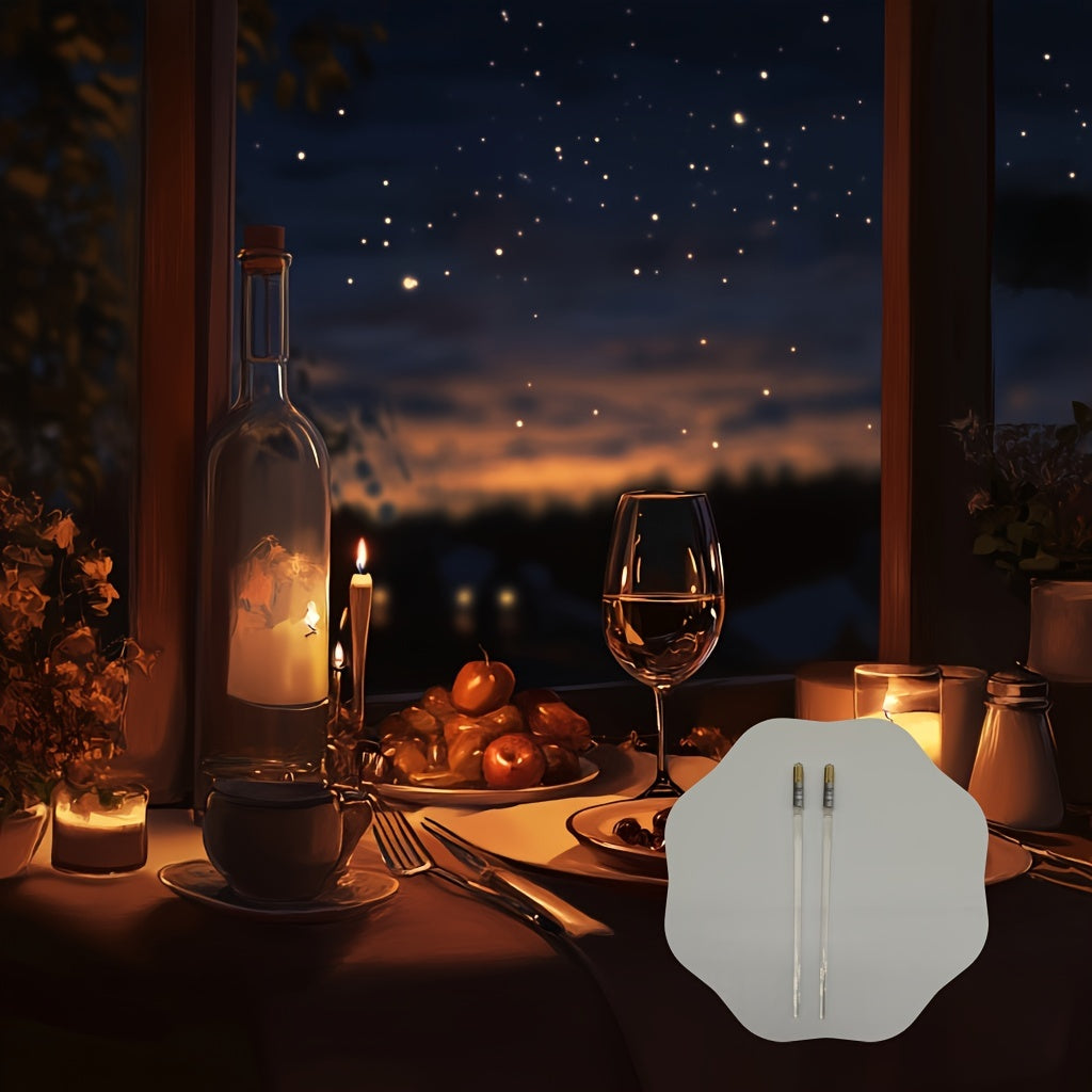 1 Pair Luminous LED Light Up Chopsticks, ABS Material, Polished Flatware Finish, Multi-Color Glow Sticks for Christmas, Halloween, New Year Festivities