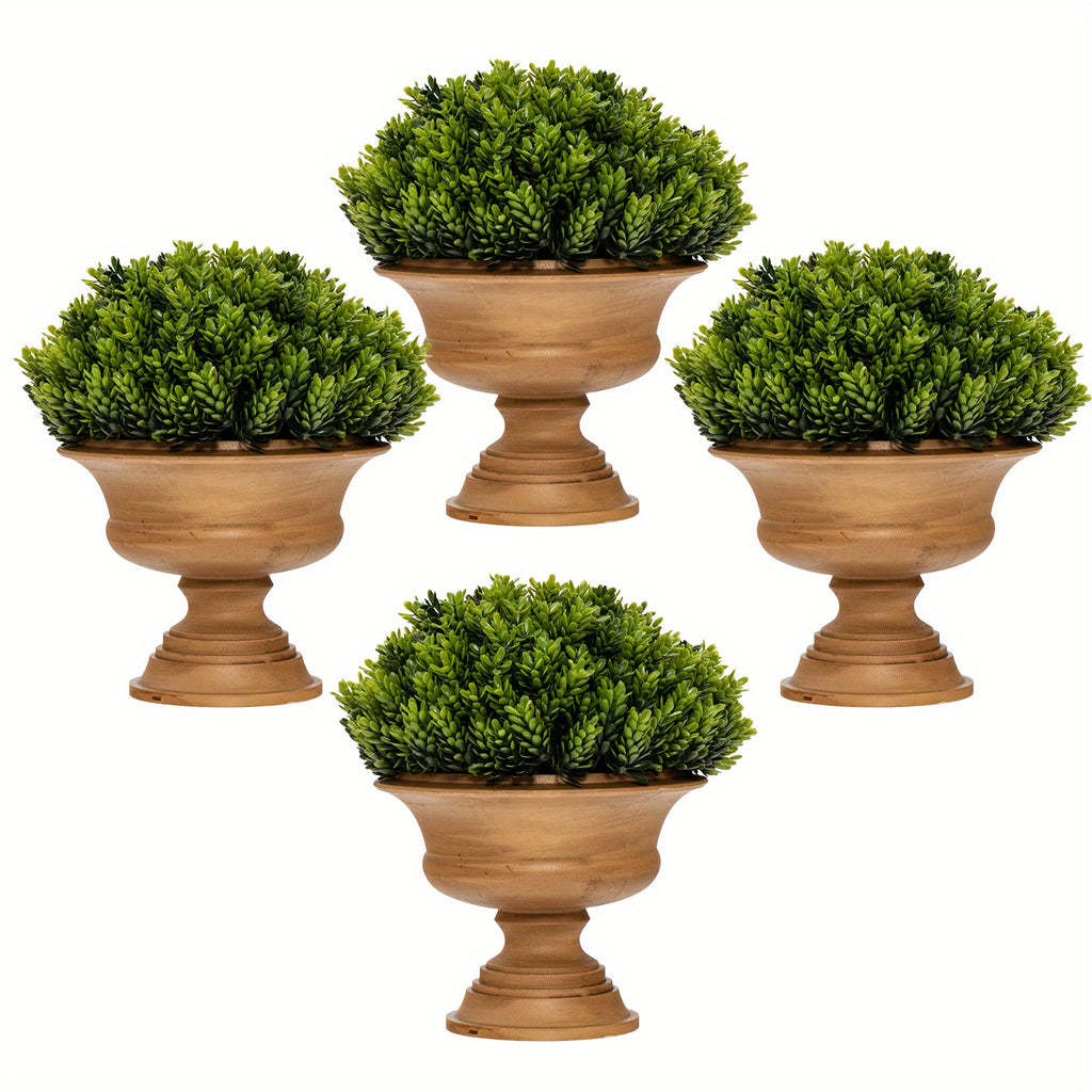 Lifezeal Lot de 4 plantes artificielles en pot - Mini plantes vertes décoratives pour l'intérieur