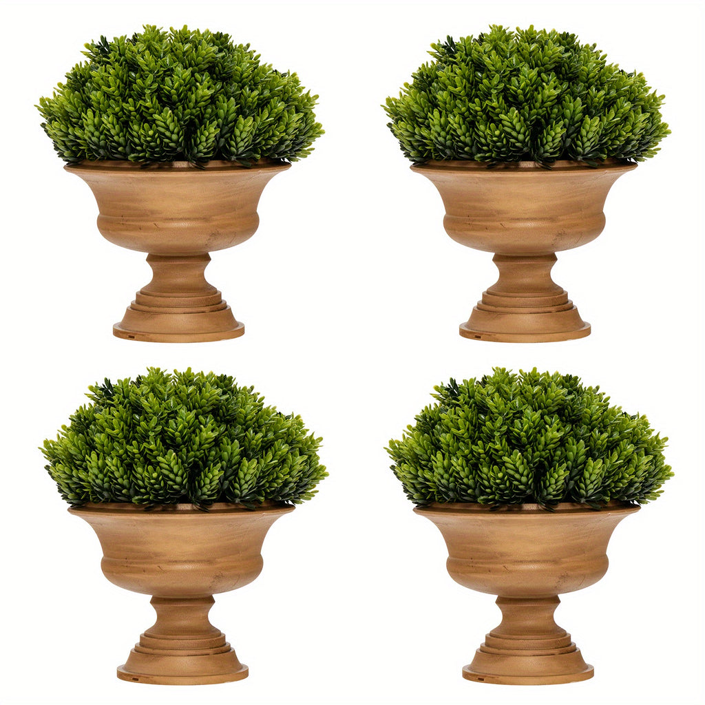 Lifezeal Lot de 4 plantes artificielles en pot - Mini plantes vertes décoratives pour l'intérieur