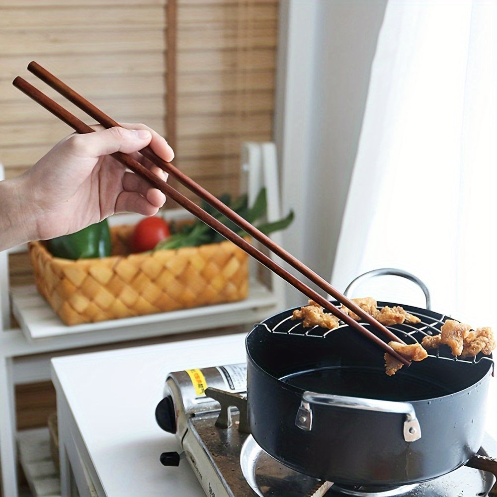 1pair Extra Long Hot Pot Chopsticks, Wooden Chopsticks for Kitchen Cooking Frying, Reusable Chopsticks, Kitchen Accessories