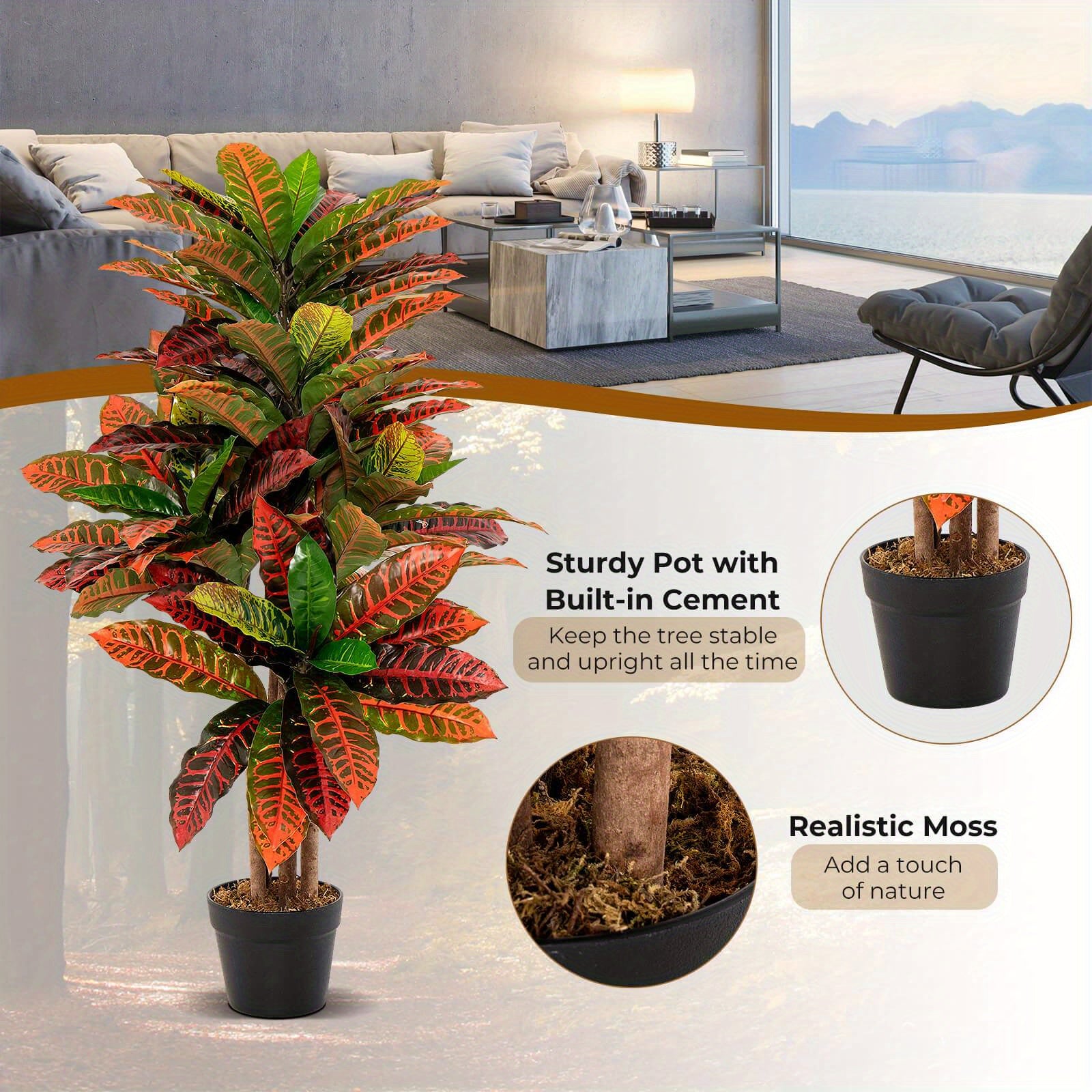 Plante artificielle de croton MULTIGOT 40\