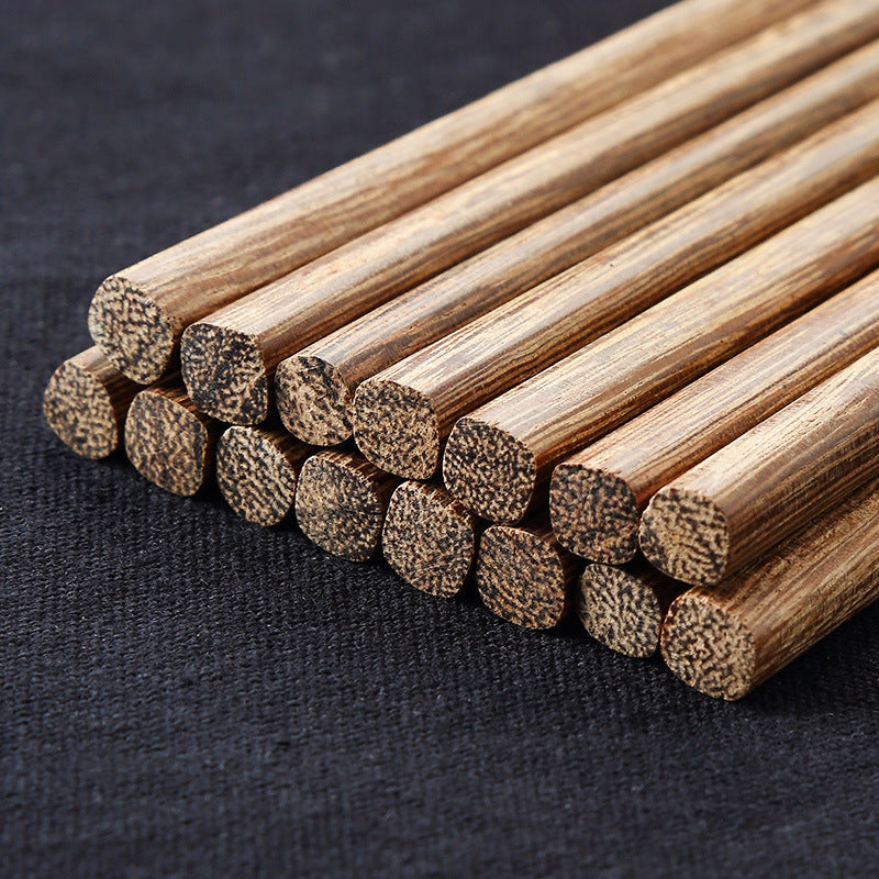 10 Pairs Gift Box Chicken Wing Wooden Chopsticks Home Use Unvarnished and Unwaxed Healthy Chopsticks Chinese Round Head Wooden Chopsticks