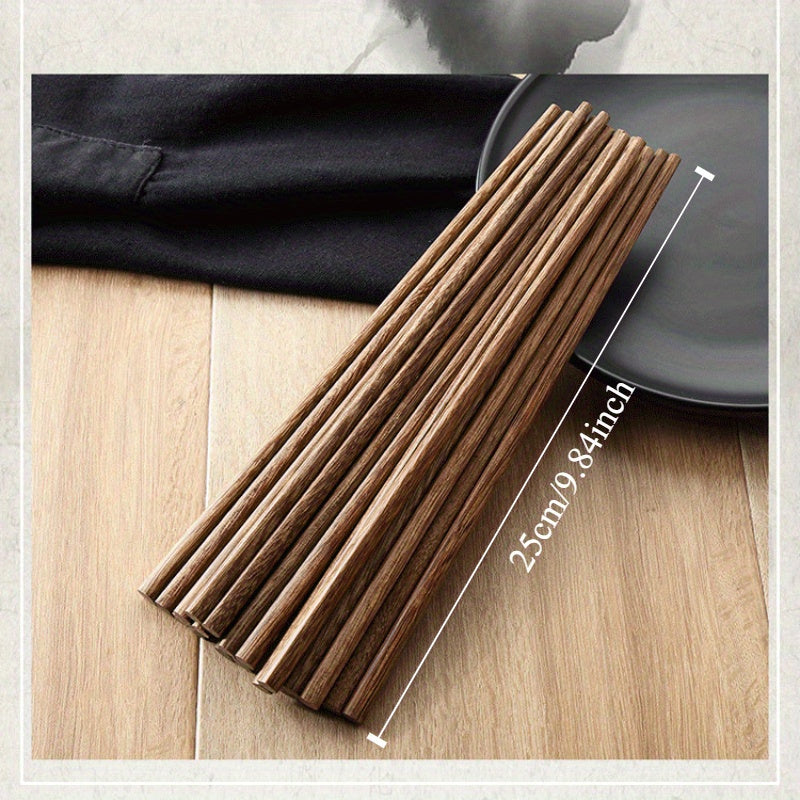 10 Pairs Gift Box Chicken Wing Wooden Chopsticks Home Use Unvarnished and Unwaxed Healthy Chopsticks Chinese Round Head Wooden Chopsticks