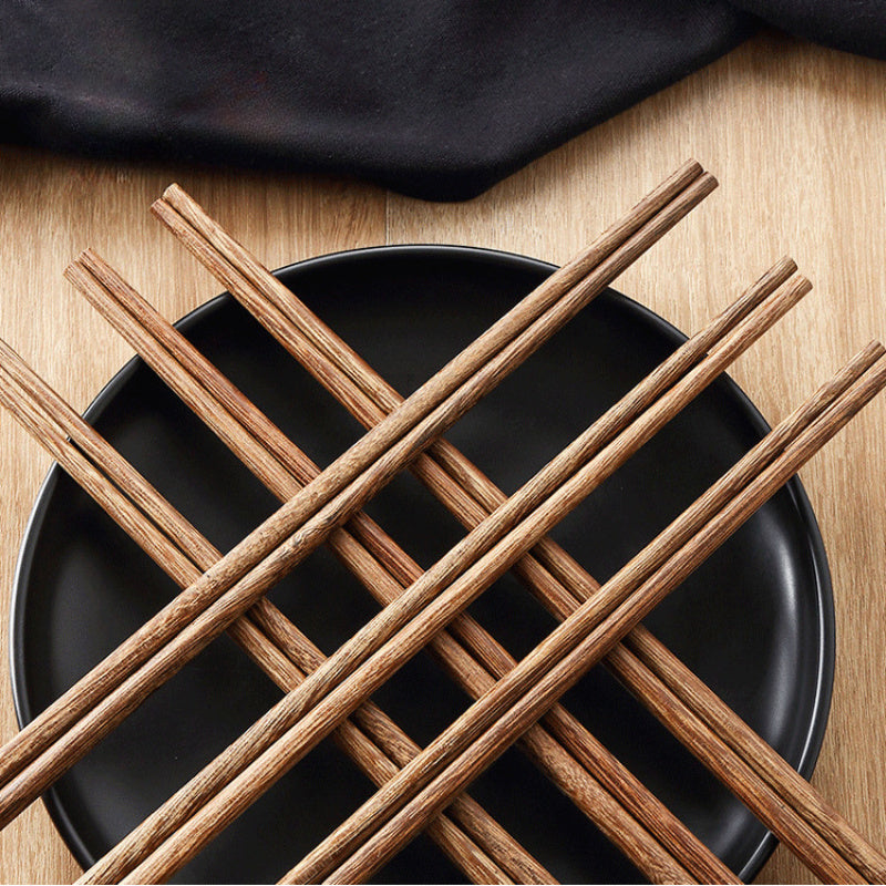 10 Pairs Gift Box Chicken Wing Wooden Chopsticks Home Use Unvarnished and Unwaxed Healthy Chopsticks Chinese Round Head Wooden Chopsticks