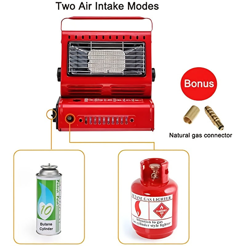 Stay Warm Outdoors with this Portable Dual-Use Liquefied Gas Mini Tent Heater Fireplace!