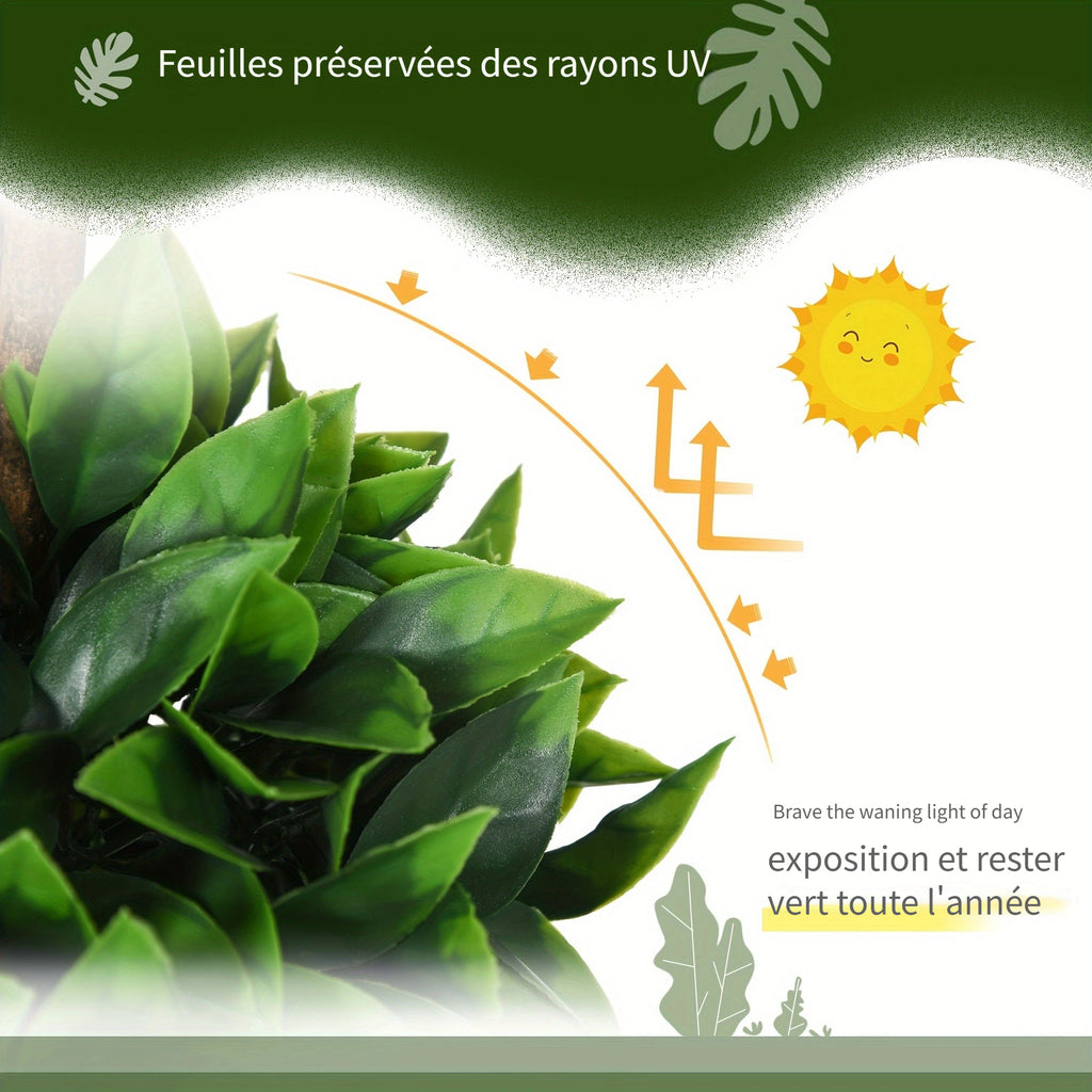 Ensemble de 2 boules topiaires artificielles en buis de 3 pi (35.5 po), plantes artificielles en pot, plantes vertes décoratives pour la maison, le bureau, l'intérieur, l'extérieur, le salon, vert