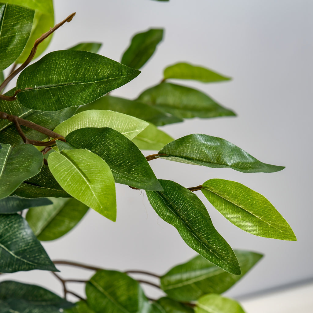 Arbre artificiel en Ficus de 5 pieds, faux arbre avec feuilles, plante artificielle dans un pot de pépinière pour la décoration intérieure et extérieure