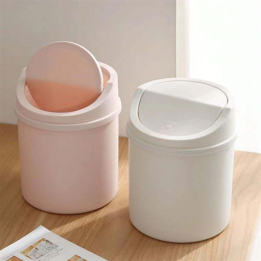 Compact Portable Flip-Top Desktop Trash Can - Space-Saving, Easy-Clean Mini Waste Bin, 2025 New Model for Home and Office Use, Durable Plastic Material with Flip Lid, Office Supplies And Accessories