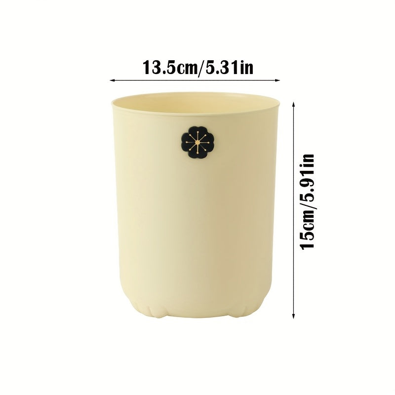 1pc Mini Desktop Trash Can Open-Top Plastic Office Wastebasket - Cylindrical Shape for Home and Office Use