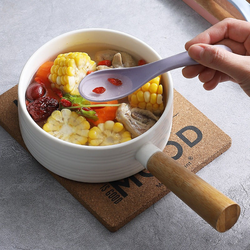 4pcs, Colored spoon Household small plastic spoon with high appearance level wheat straw