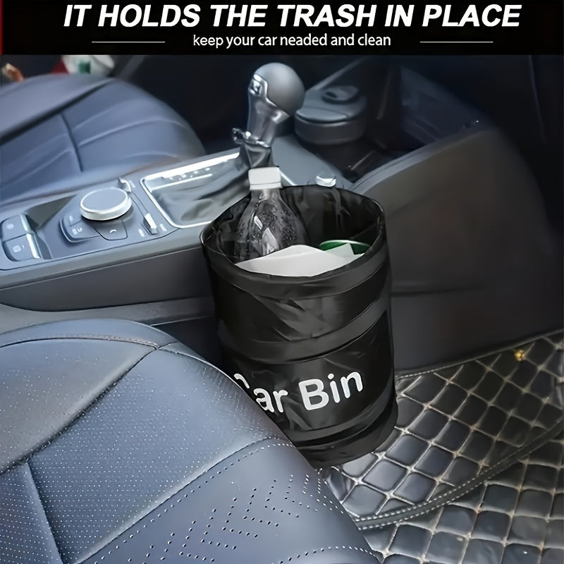 Foldable Portable Trash Can - Durable Polyamide, Leak-Proof Design, Ideal for Vehicles, Home & Office Use - Must-Have for Travel and Camping, Travel Essentials|Compact Trash Can|Secure Closure