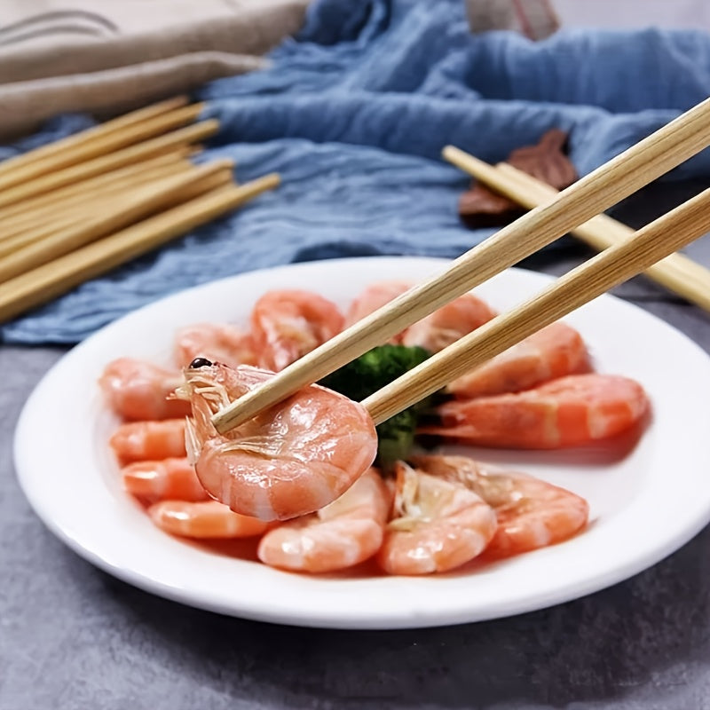 10 Pairs of Household Wooden Chopsticks, Reusable