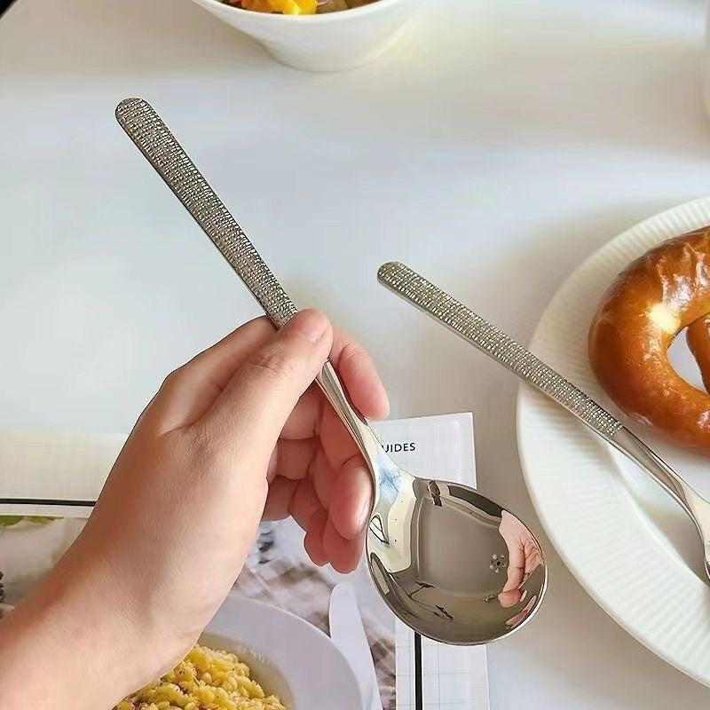4pcs High-end Hammer Spoon, High-Grade Hotel Western Restaurant Soup Spoon, Home Use Spoon