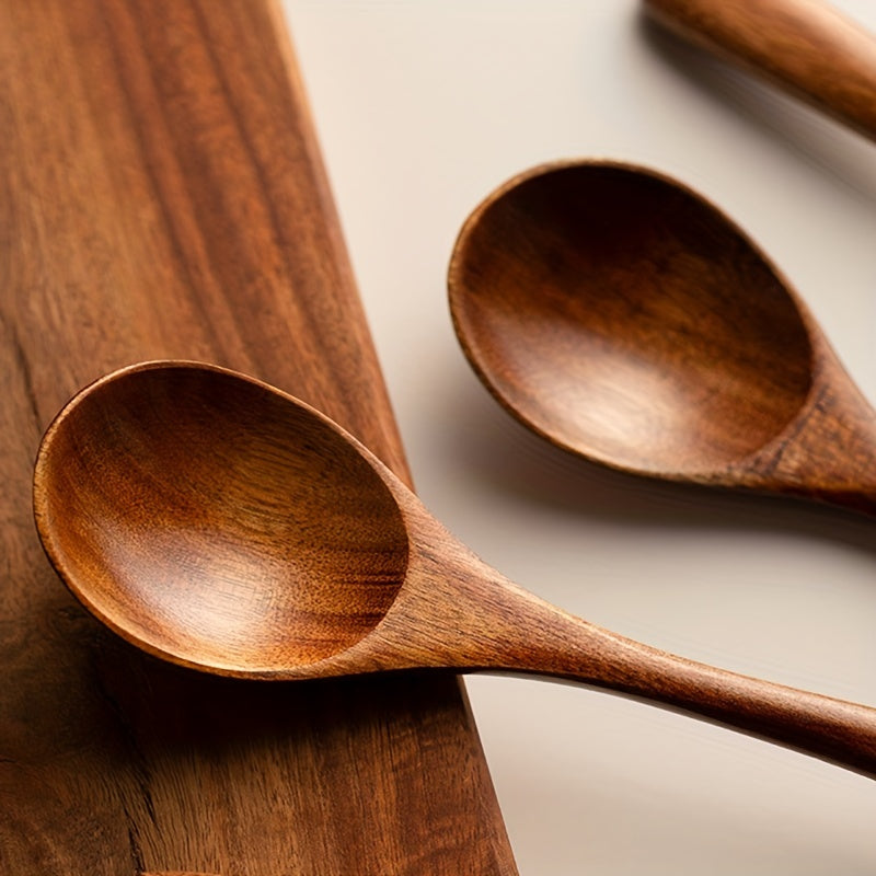 4pcs, Modern Reusable Wooden Spoons Set for Dinner, Coffee, Milk, and Dessert - Perfect for Parties and Kitchen Gadgets