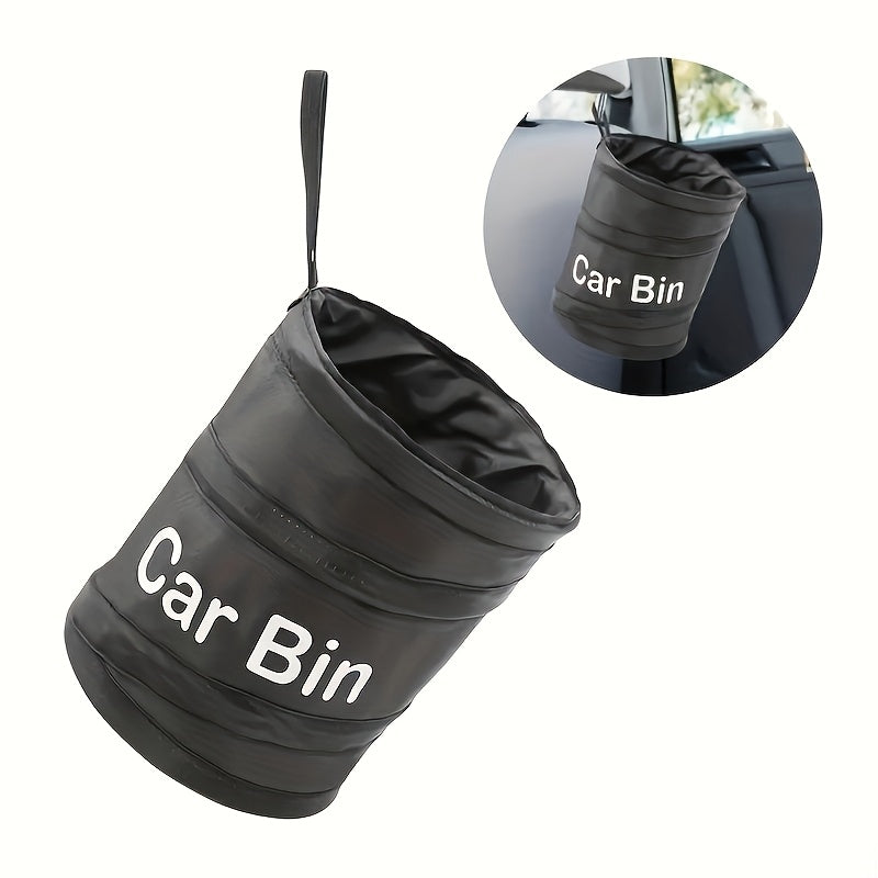 Foldable Portable Trash Can - Durable Polyamide, Leak-Proof Design, Ideal for Vehicles, Home & Office Use - Must-Have for Travel and Camping, Travel Essentials|Compact Trash Can|Secure Closure