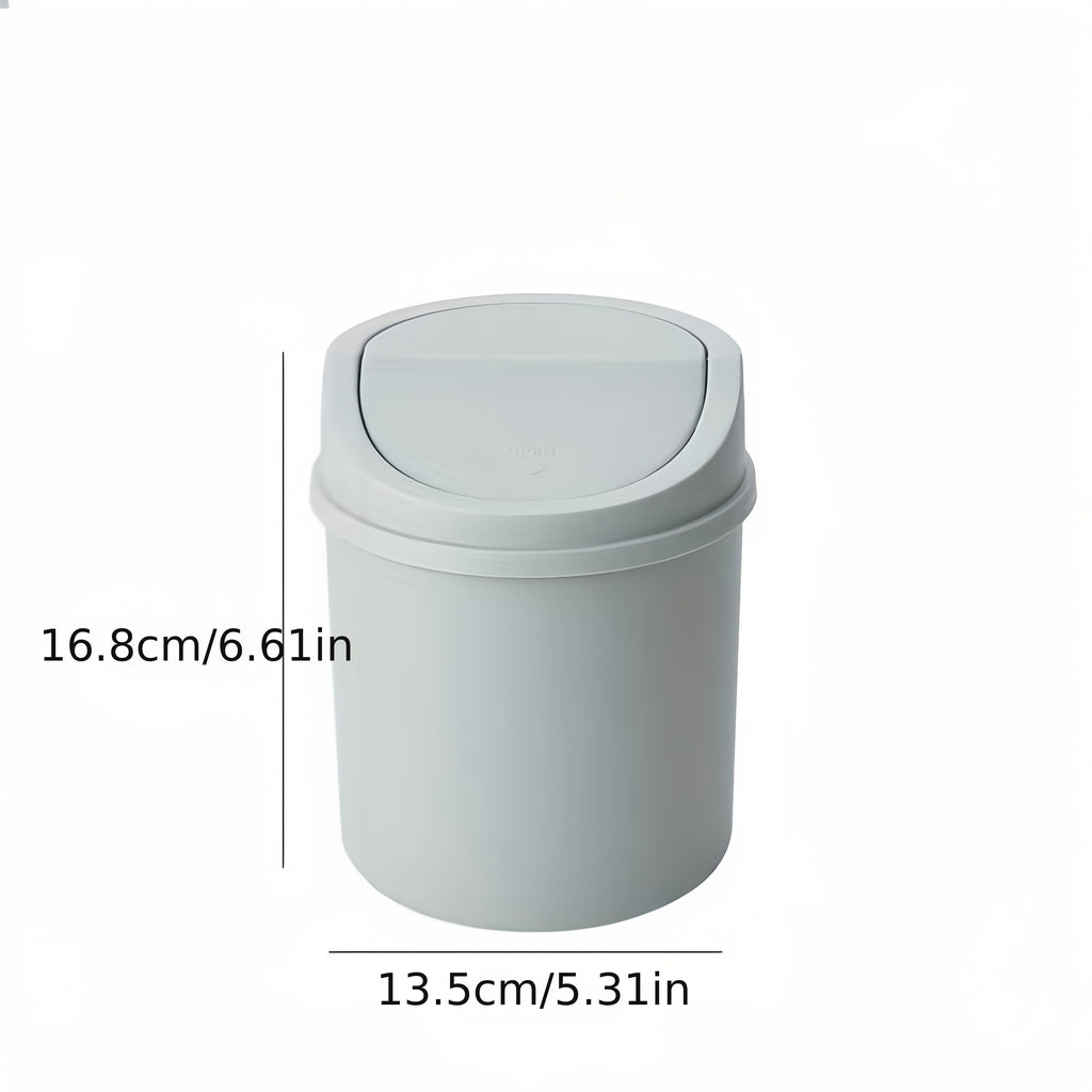 Compact Portable Flip-Top Desktop Trash Can - Space-Saving, Easy-Clean Mini Waste Bin, 2025 New Model for Home and Office Use, Durable Plastic Material with Flip Lid, Office Supplies And Accessories
