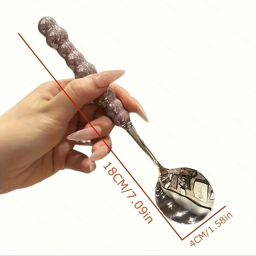 4pcs Stainless Steel Pearl Handle Spoon Household Coffee Spoon Special Good-looking Water Cup High-Value Mixing Spoon