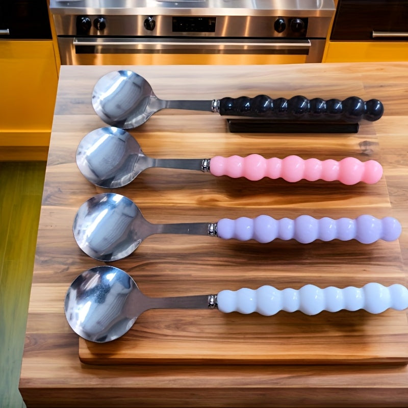 4pcs Stainless Steel Pearl Handle Spoon Household Coffee Spoon Special Good-looking Water Cup High-Value Mixing Spoon